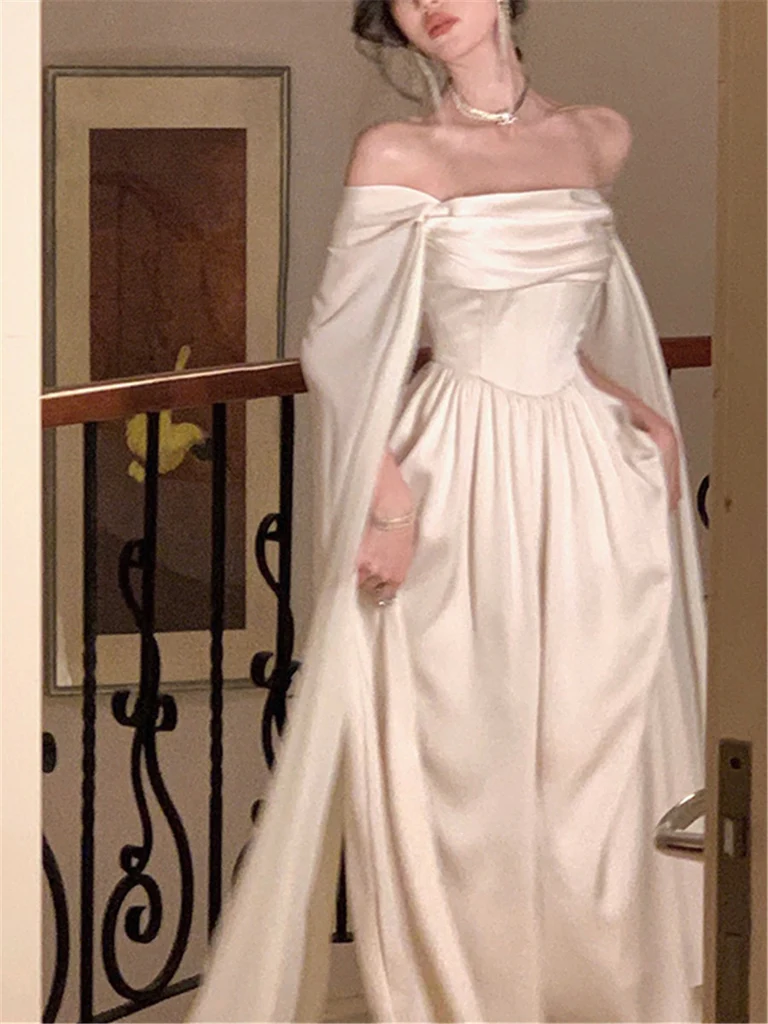 Candy White Evening Dress | Evening Dresses – D&D Clothing